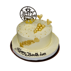 Golden ball birthday cake