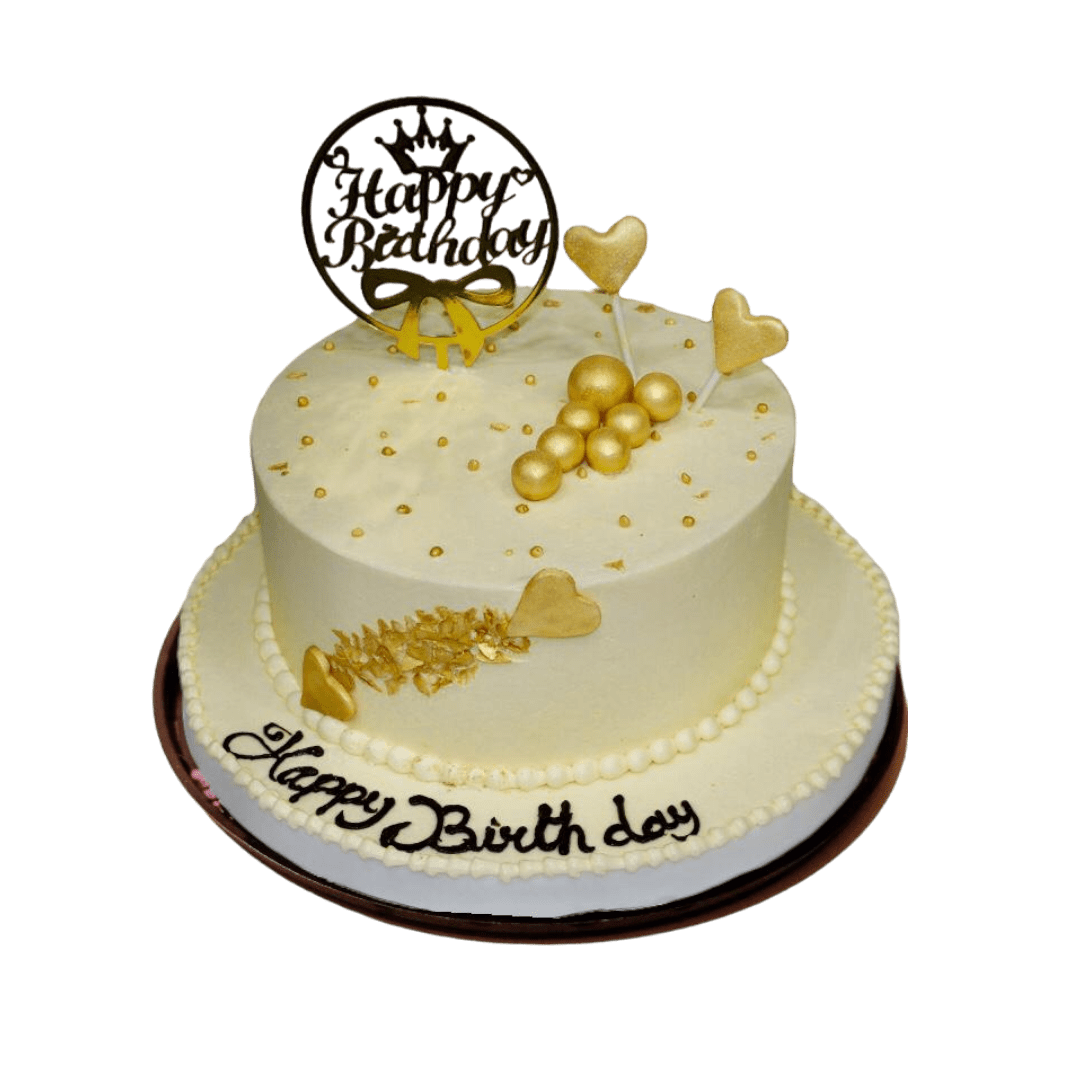 Golden ball birthday cake